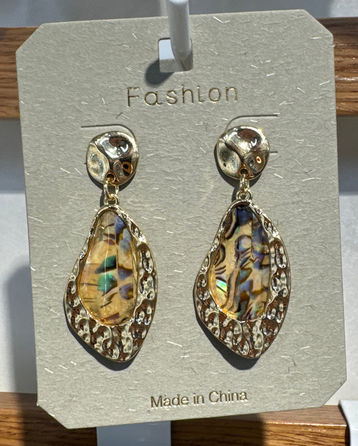 Iridescent Oval Filigree Earrings - W3-0126