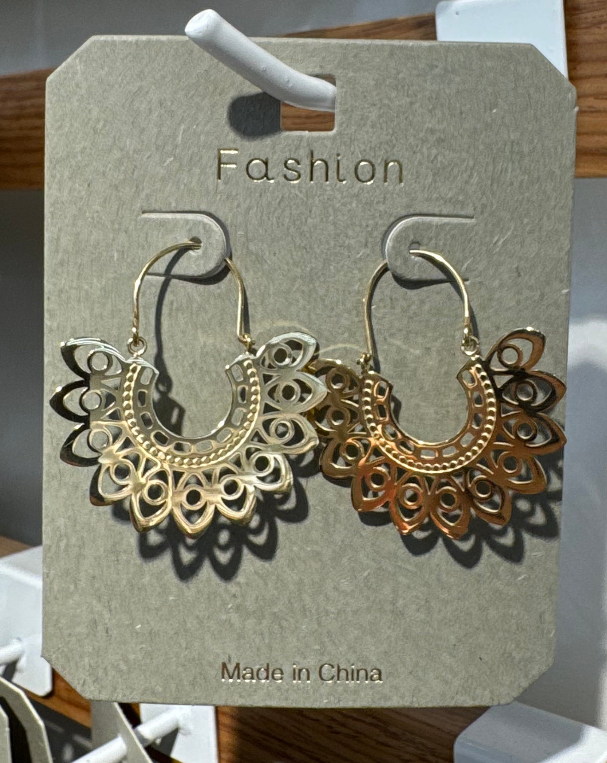 Ornate Petal Hoop Earrings - W3-0129
