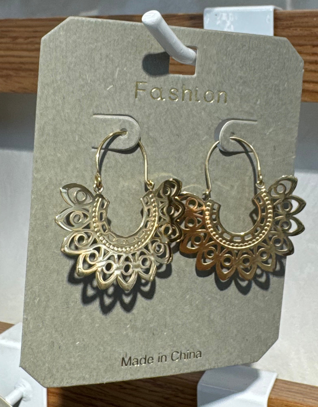 Ornate Petal Hoop Earrings - W3-0129