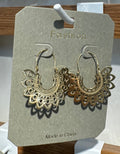 Ornate Petal Hoop Earrings - W3-0129