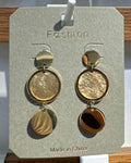 Textured Triple Disc Earrings - W3-0134