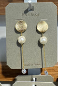 Pearl-Style Long Chain Earrings - W3-0141