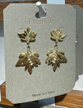 Layered Leaf Dangle Earrings - W3-0147