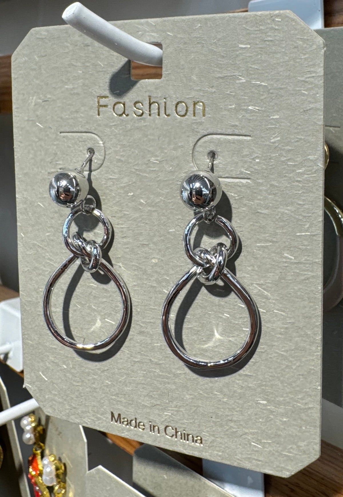 Silver-Tone Triple Oval Earrings - W3-0155