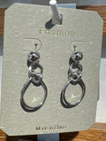 Silver-Tone Triple Oval Earrings - W3-0155