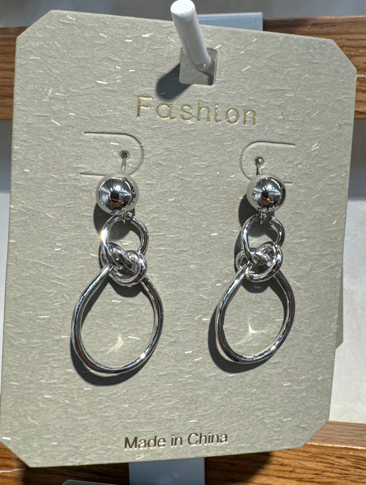 Silver-Tone Triple Oval Earrings - W3-0155