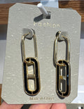 Oversized Paperclip Link Earrings - W3-0168