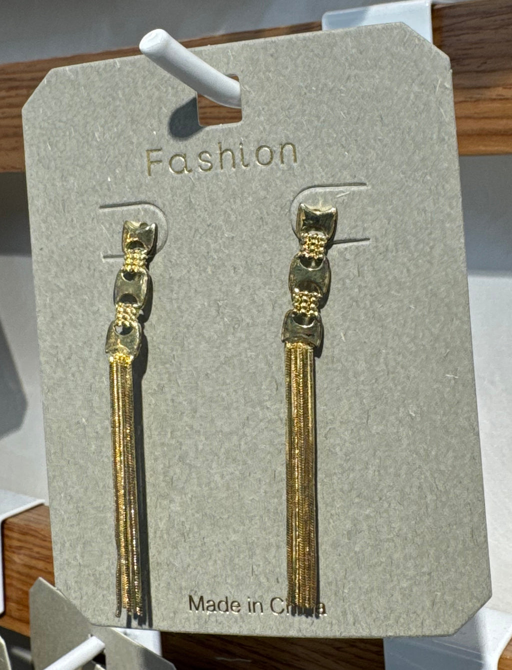 Long Chain Fringe Drop Earrings - W3-0175