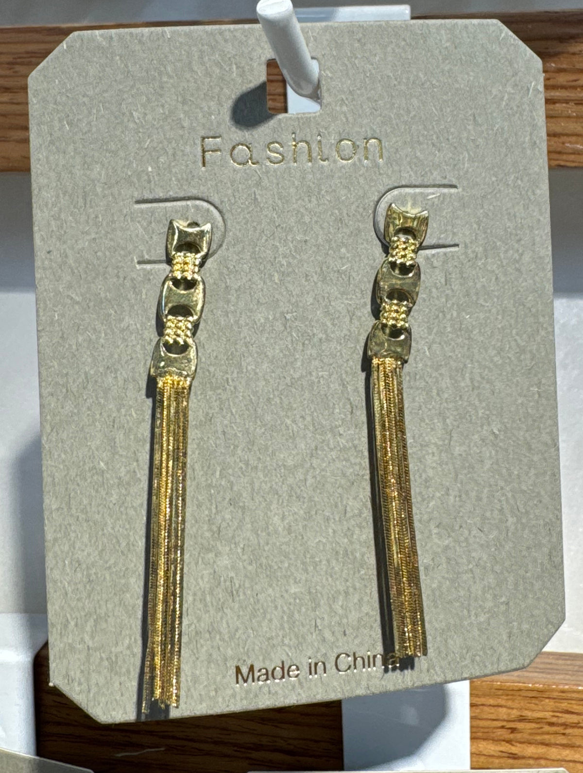 Long Chain Fringe Drop Earrings - W3-0175