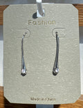 Silver-Tone Slim Teardrop Earrings - W3-0177