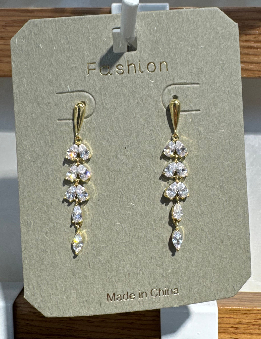 Sparkling Leaf Cascade Earrings - W3-0184