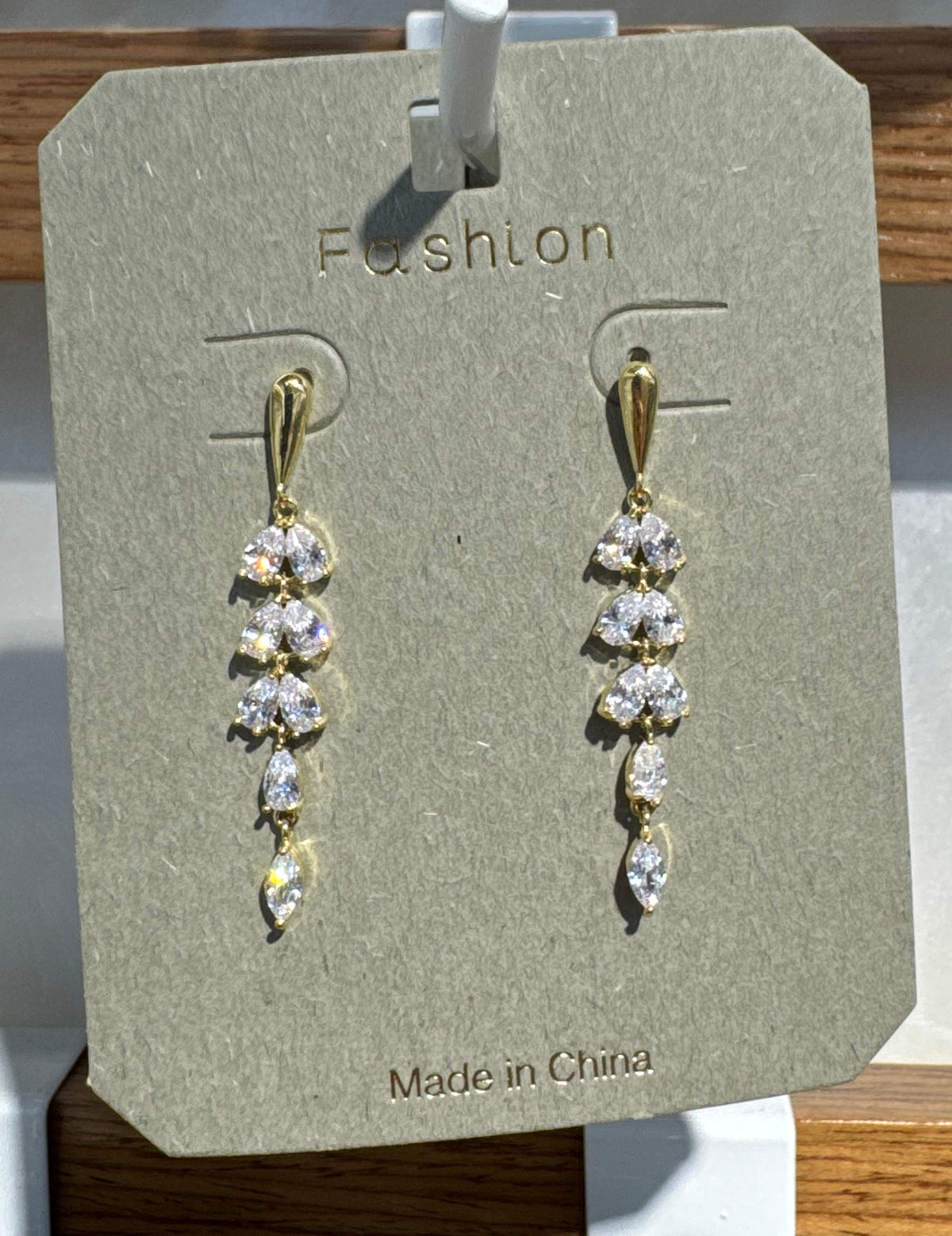 Sparkling Leaf Cascade Earrings - W3-0184