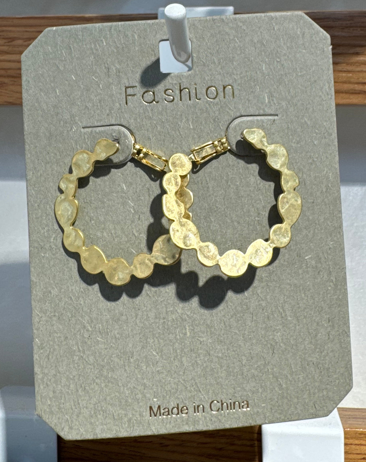 Linked Disc Hoop Earrings - W3-0188