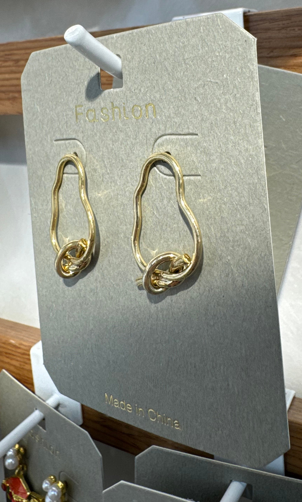 Irregular Loop Knot Stud Earrings - W3-0205