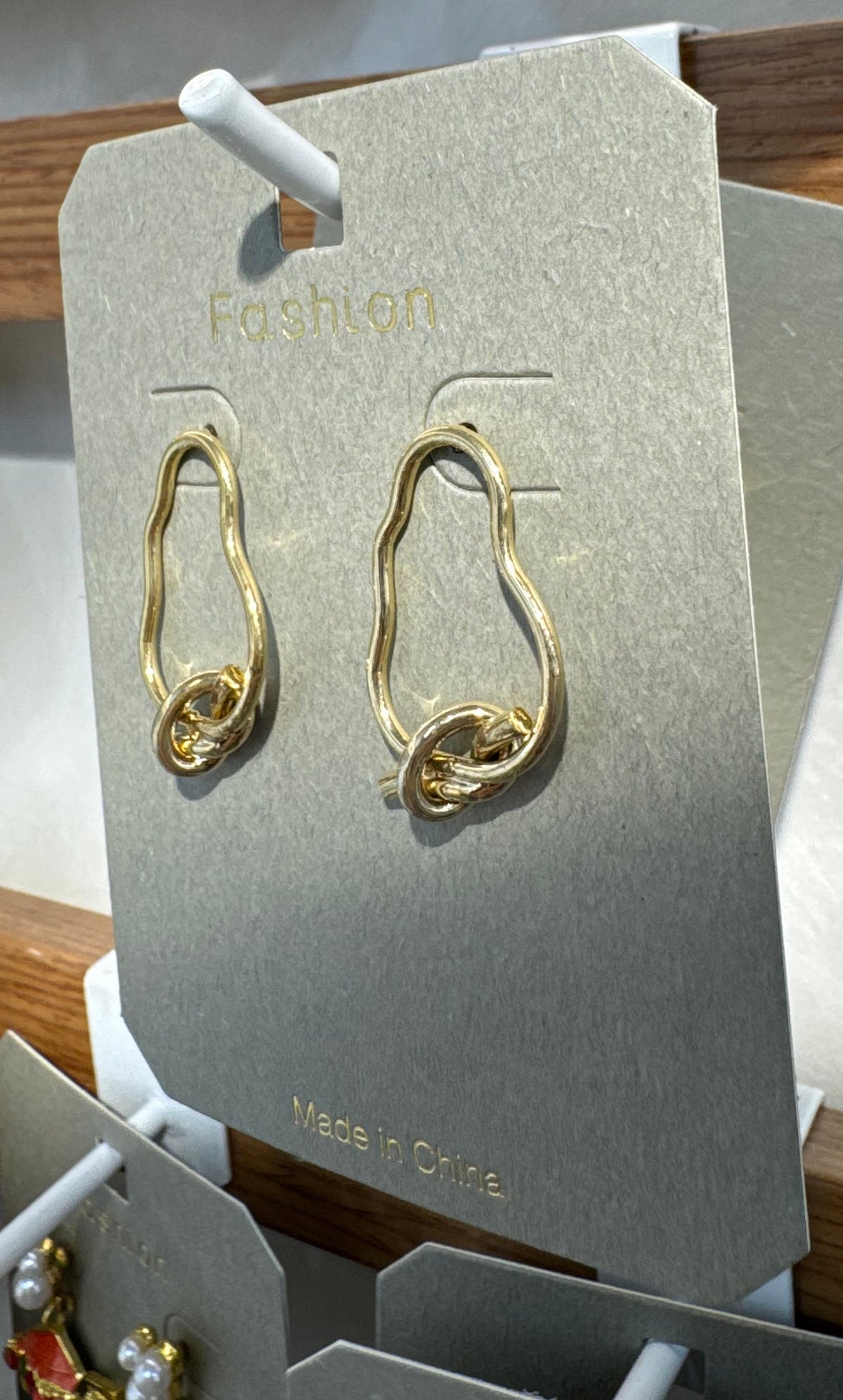 Irregular Loop Knot Stud Earrings - W3-0205