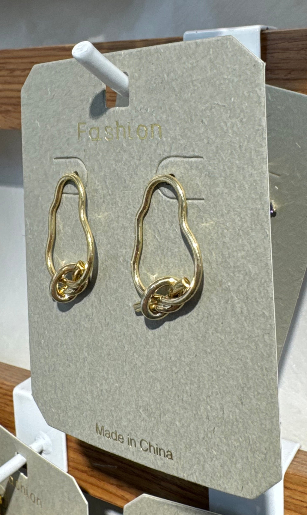 Irregular Loop Knot Stud Earrings - W3-0205