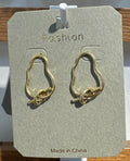 Irregular Loop Knot Stud Earrings - W3-0205