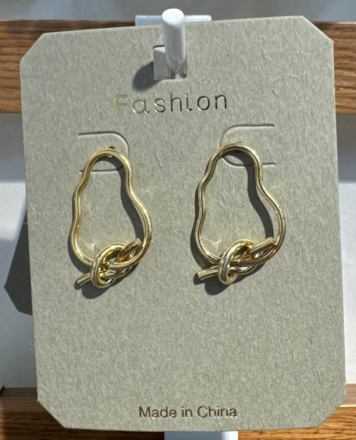 Irregular Loop Knot Stud Earrings - W3-0205