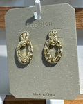 Hammered Oval Ring Drop Earrings - W3-0208