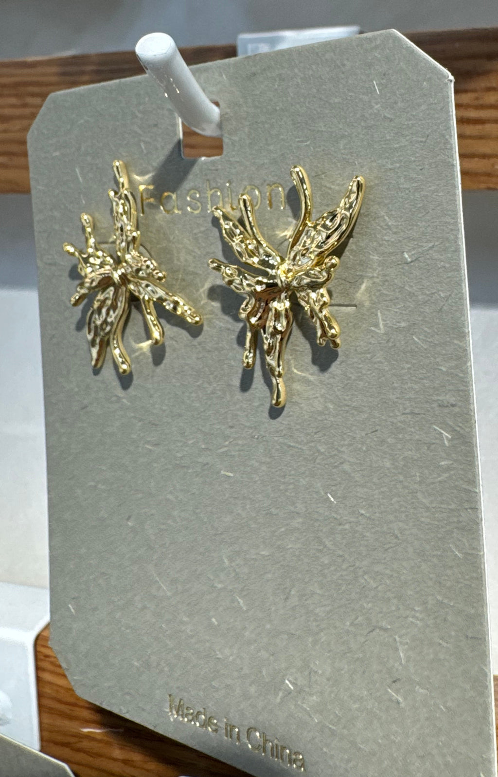 Textured Starburst Stud Earrings - W3-0212