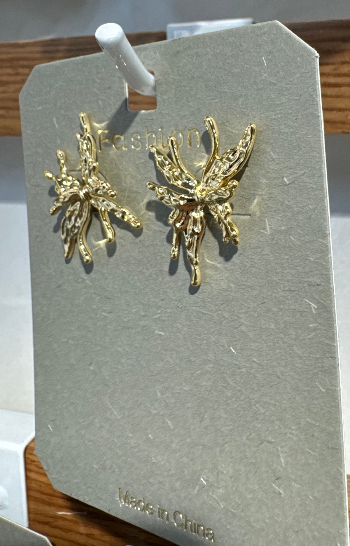 Textured Starburst Stud Earrings - W3-0212