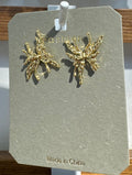 Textured Starburst Stud Earrings - W3-0212