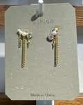 Asymmetric Beaded Chain Earrings - W3-0213