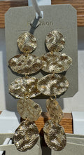 Textured Disc Statement Earrings - W3-0233