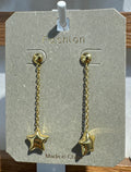 Star Charm Chain Drop Earrings - W3-0238