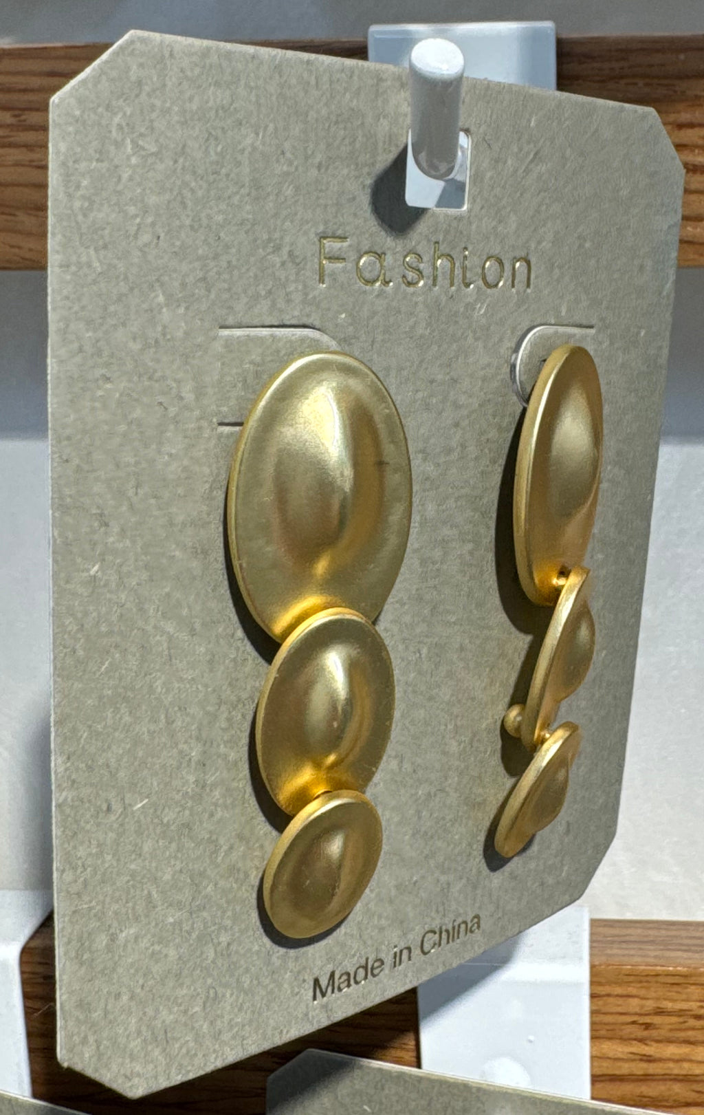 Satin Triple Oval Drop Earrings - W3-0248