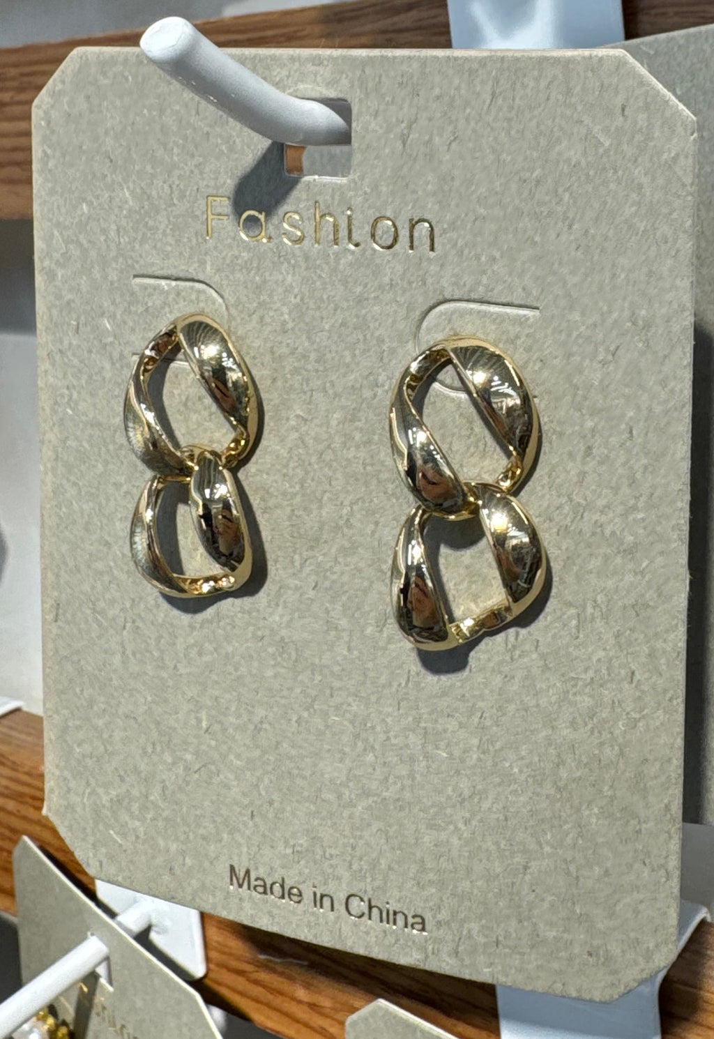 Twisted Double Link Earrings - W3-0249