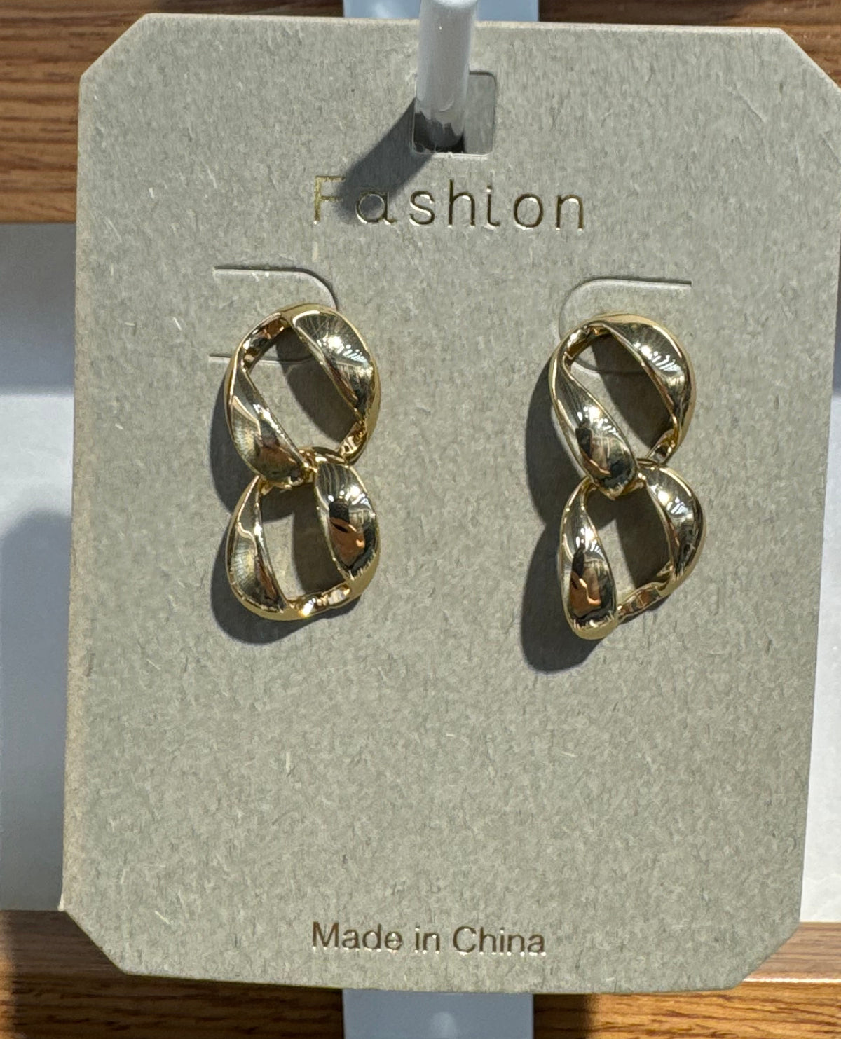 Twisted Double Link Earrings - W3-0249