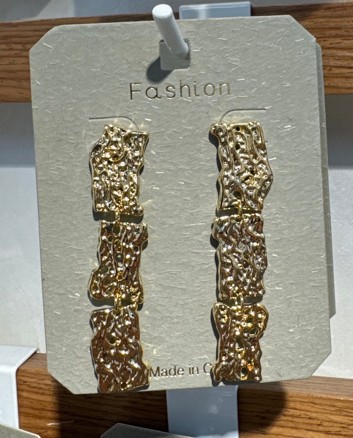 Hammered Panel Cascade Earrings - W3-0273