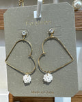 Angular Loop Beaded Flower Earrings - W3-0294