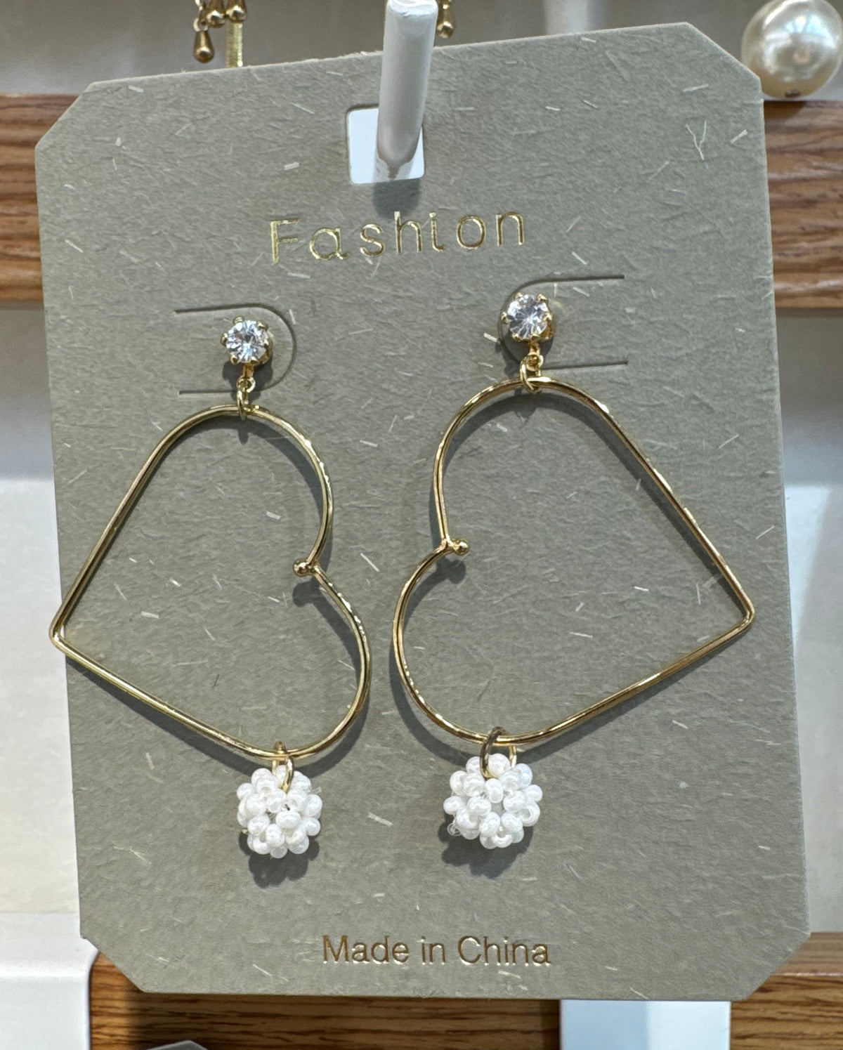 Angular Loop Beaded Flower Earrings - W3-0294