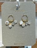 Mini Ring Beaded Cluster Earrings - W3-0295