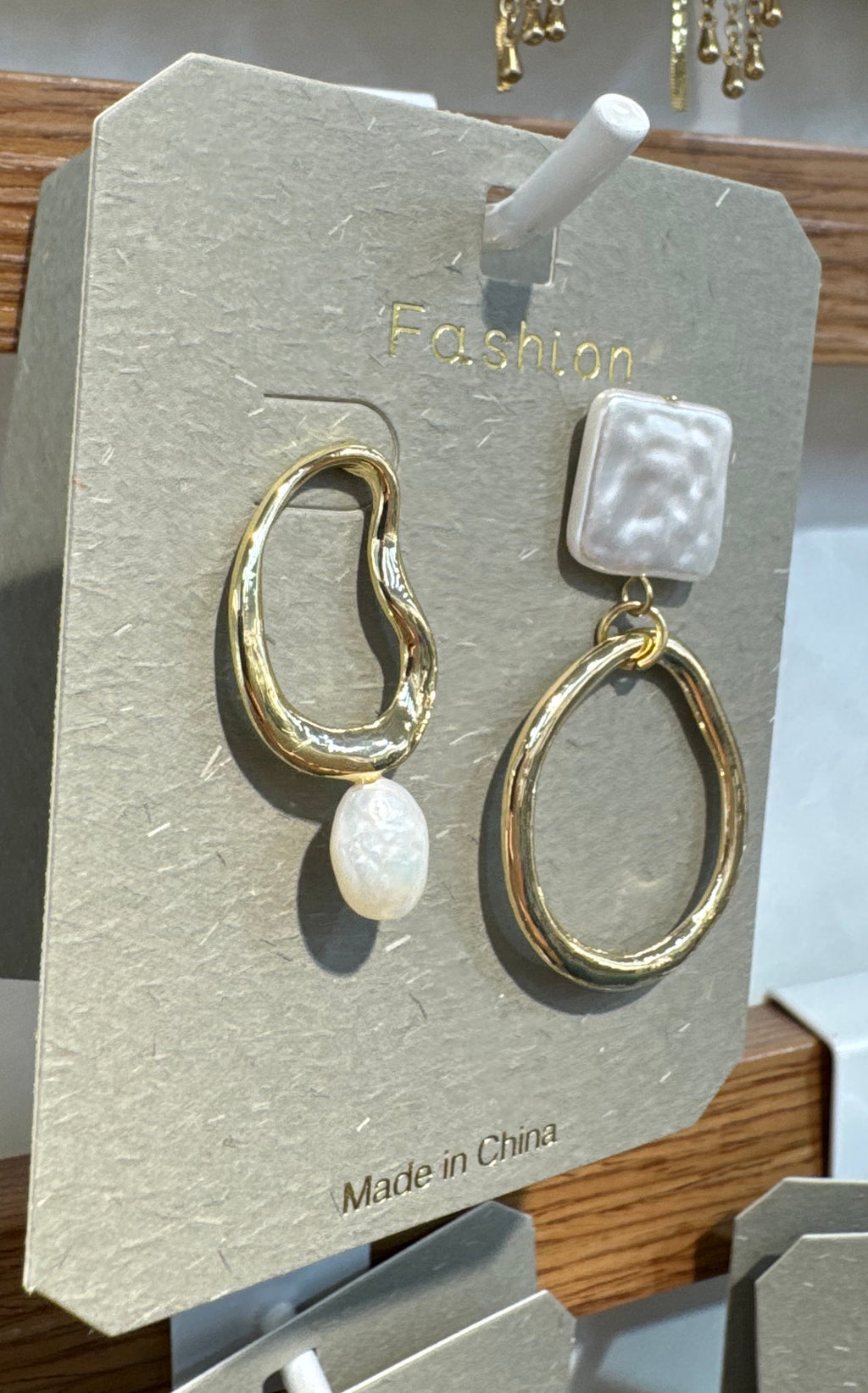 Asymmetric Square Ring Earrings - W3-0301