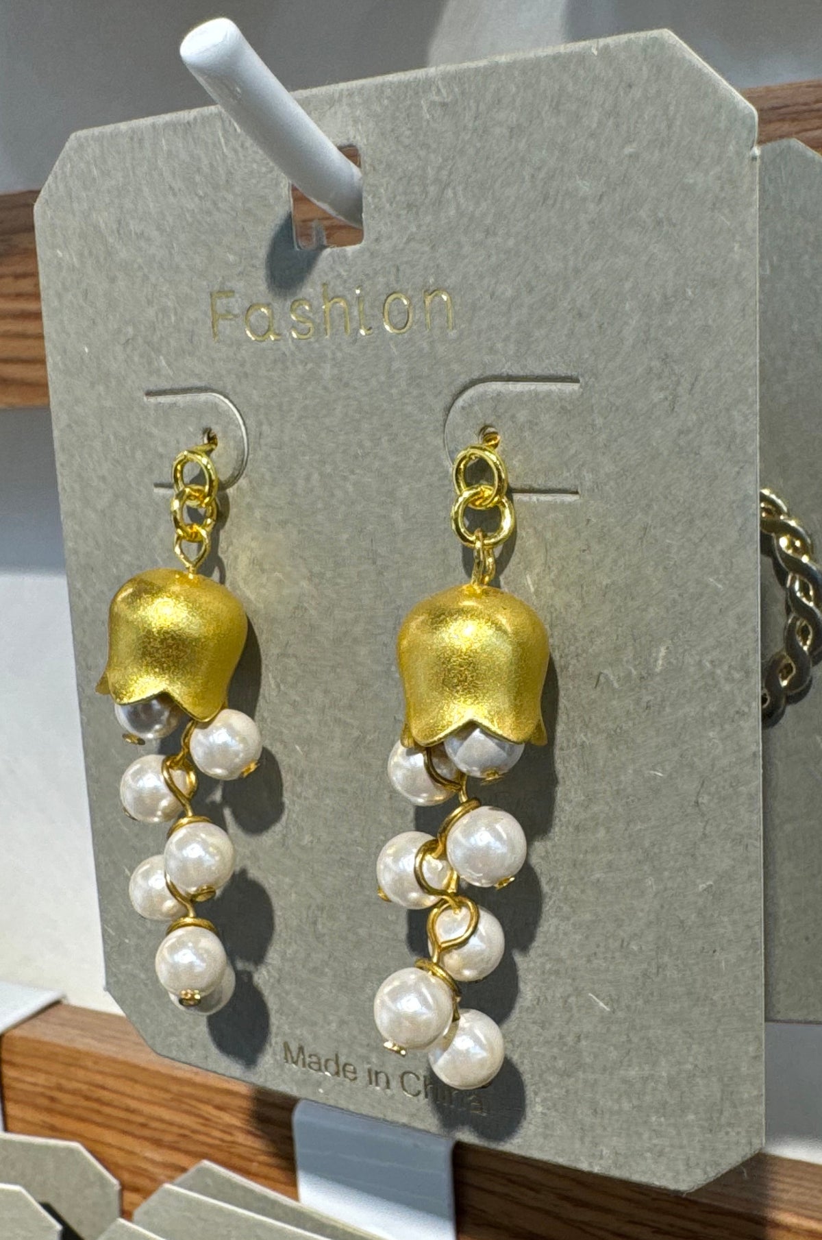 Bell Flower Bead Cluster Earrings - W3-0303