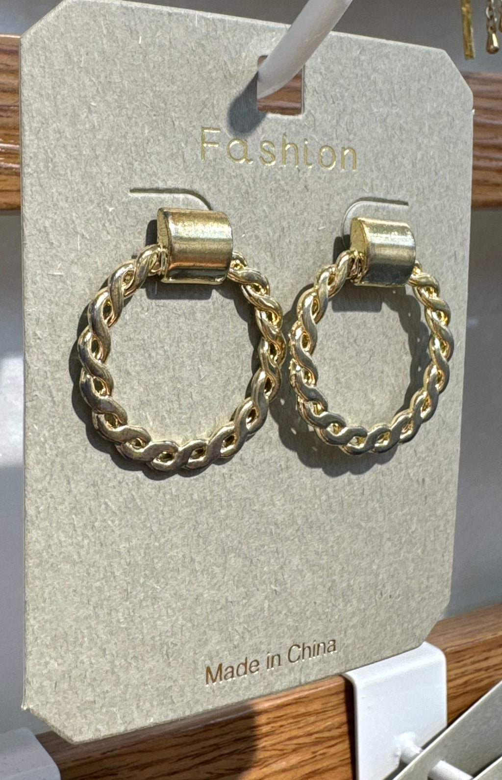 Twisted Rope Ring Stud Earrings - W3-0304