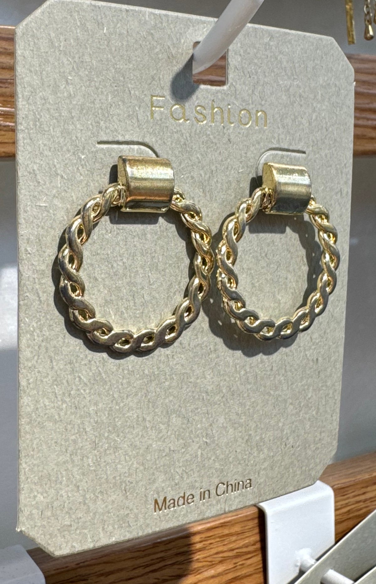 Twisted Rope Ring Stud Earrings - W3-0304
