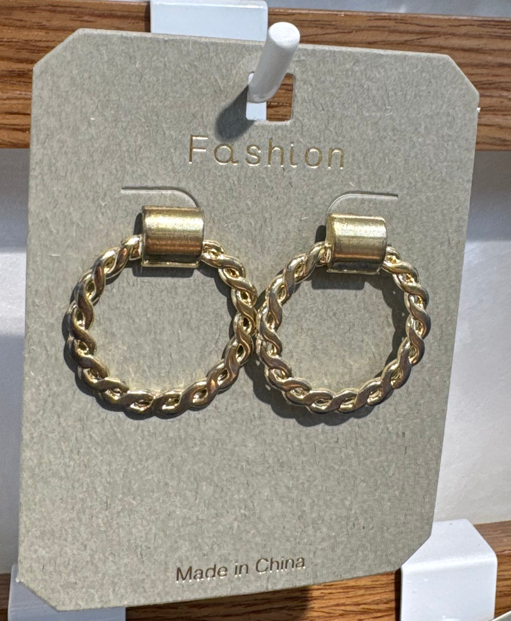 Twisted Rope Ring Stud Earrings - W3-0304