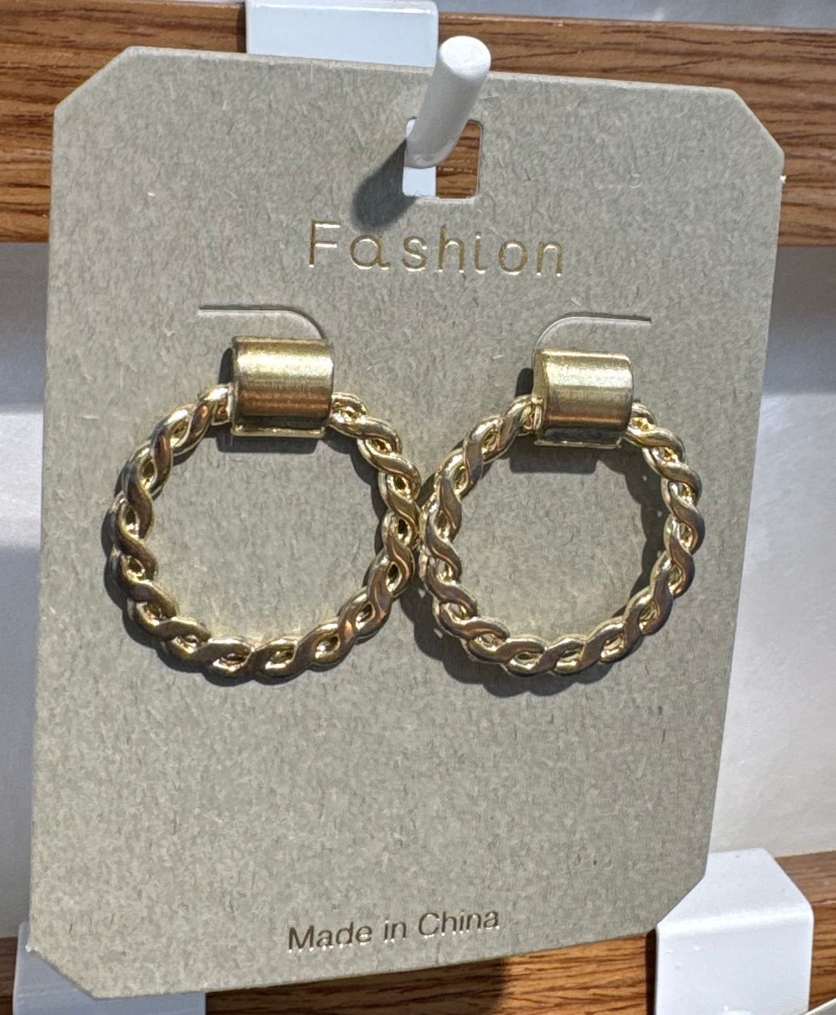 Twisted Rope Ring Stud Earrings - W3-0304