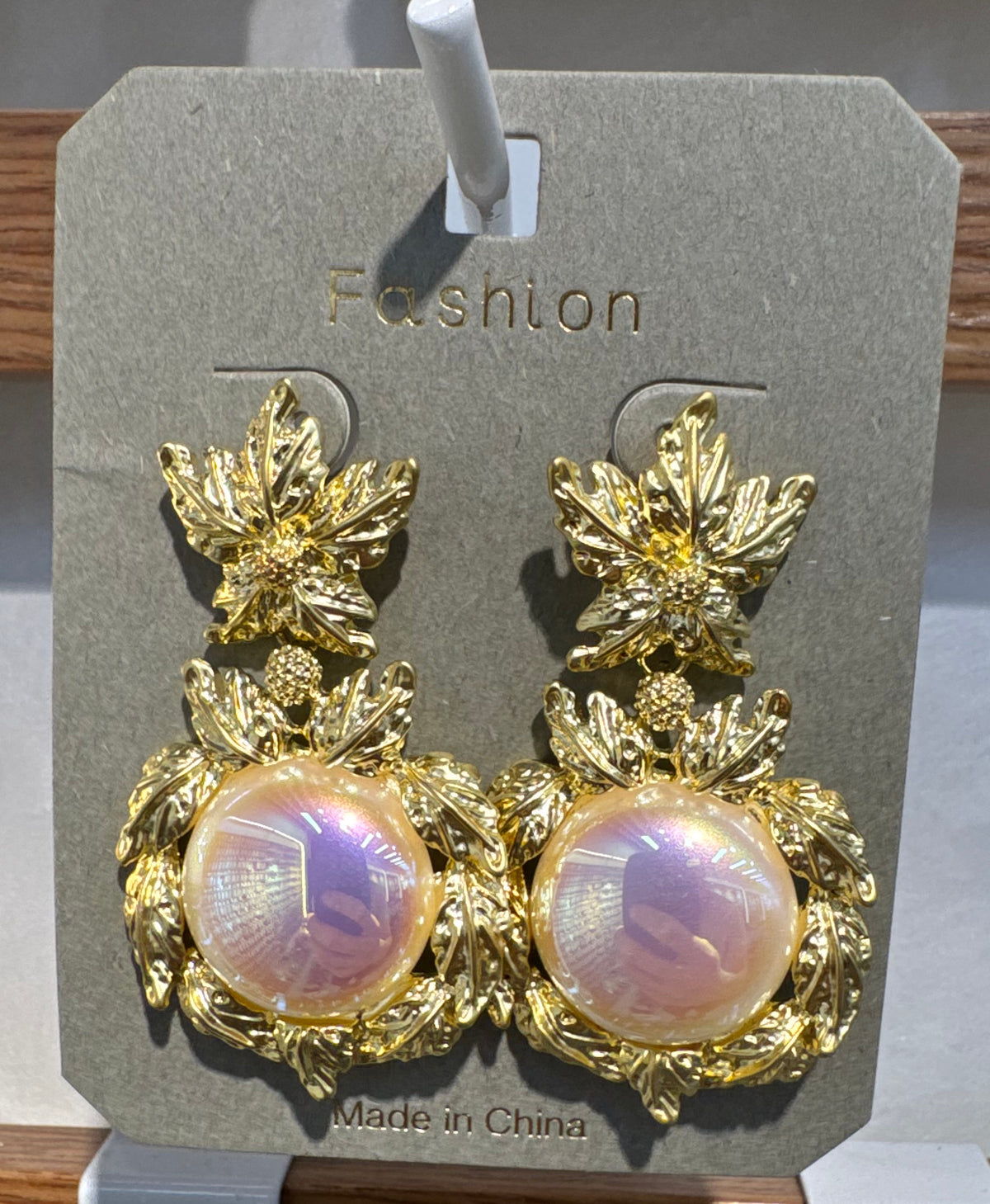 Ornate Purple Round Drop Earrings - W3-0306
