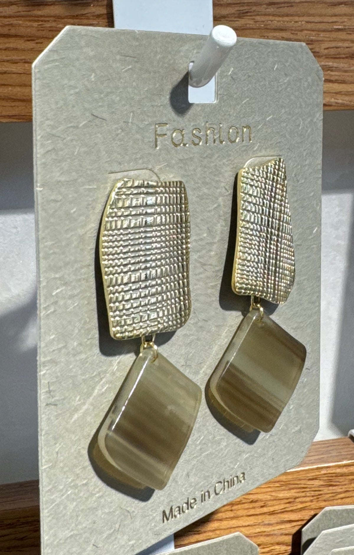 Striped Diamond Drop Earrings - W3-0315