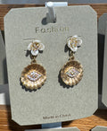 Sparkling Eye Medallion Earrings - W3-0316