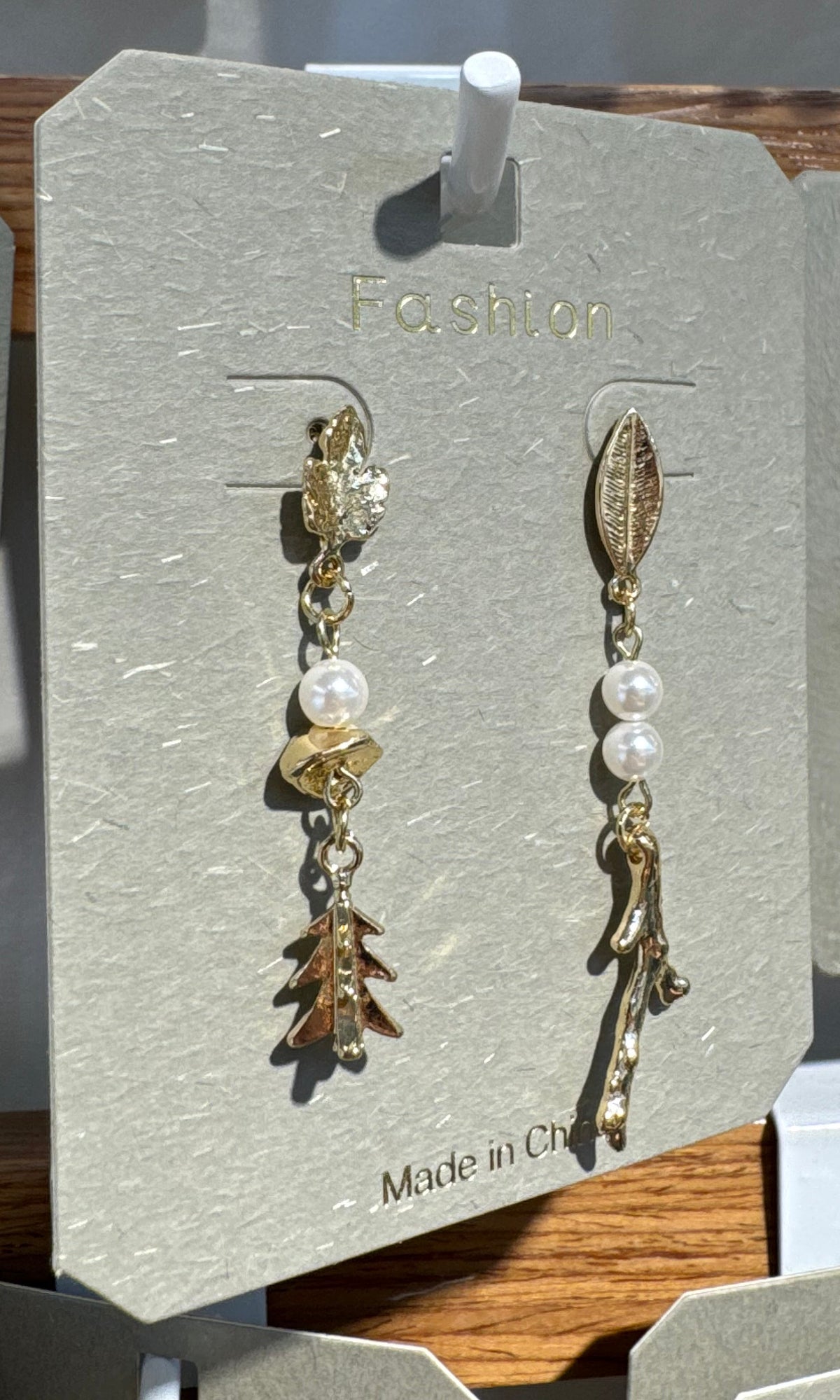 Pearl-Style Branch Drop Earrings - W3-0318