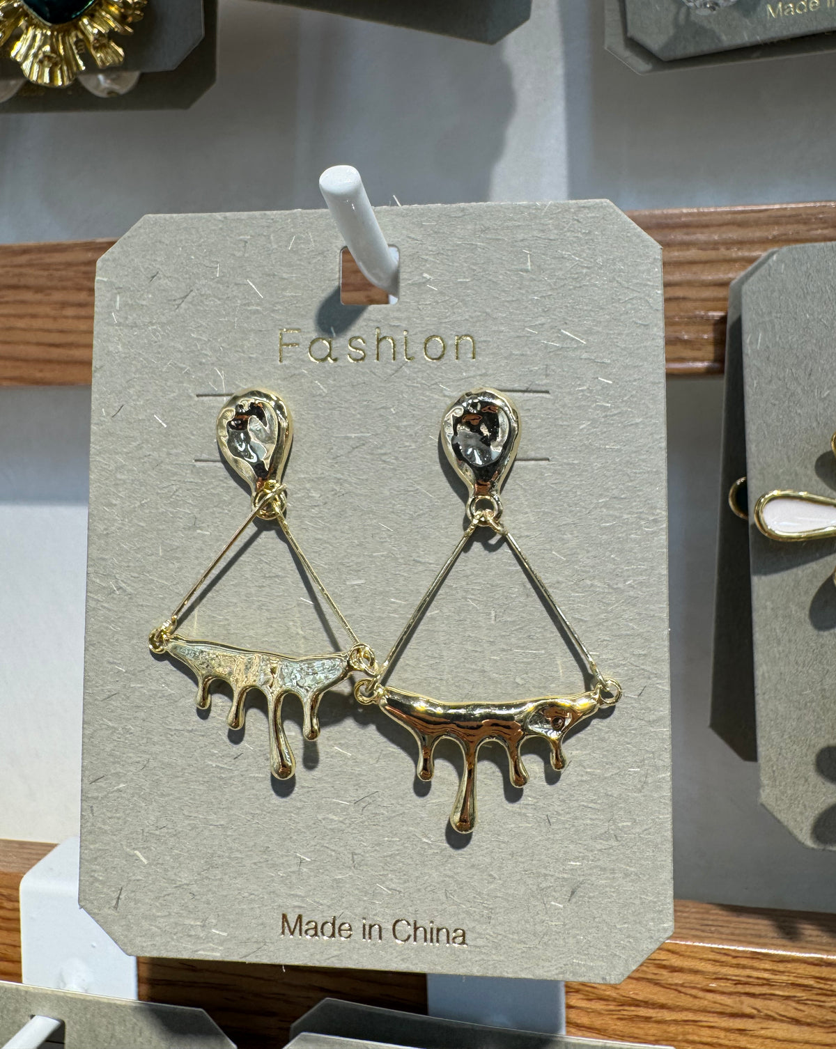 Triangle Fringe Drop Earrings - W3-0323