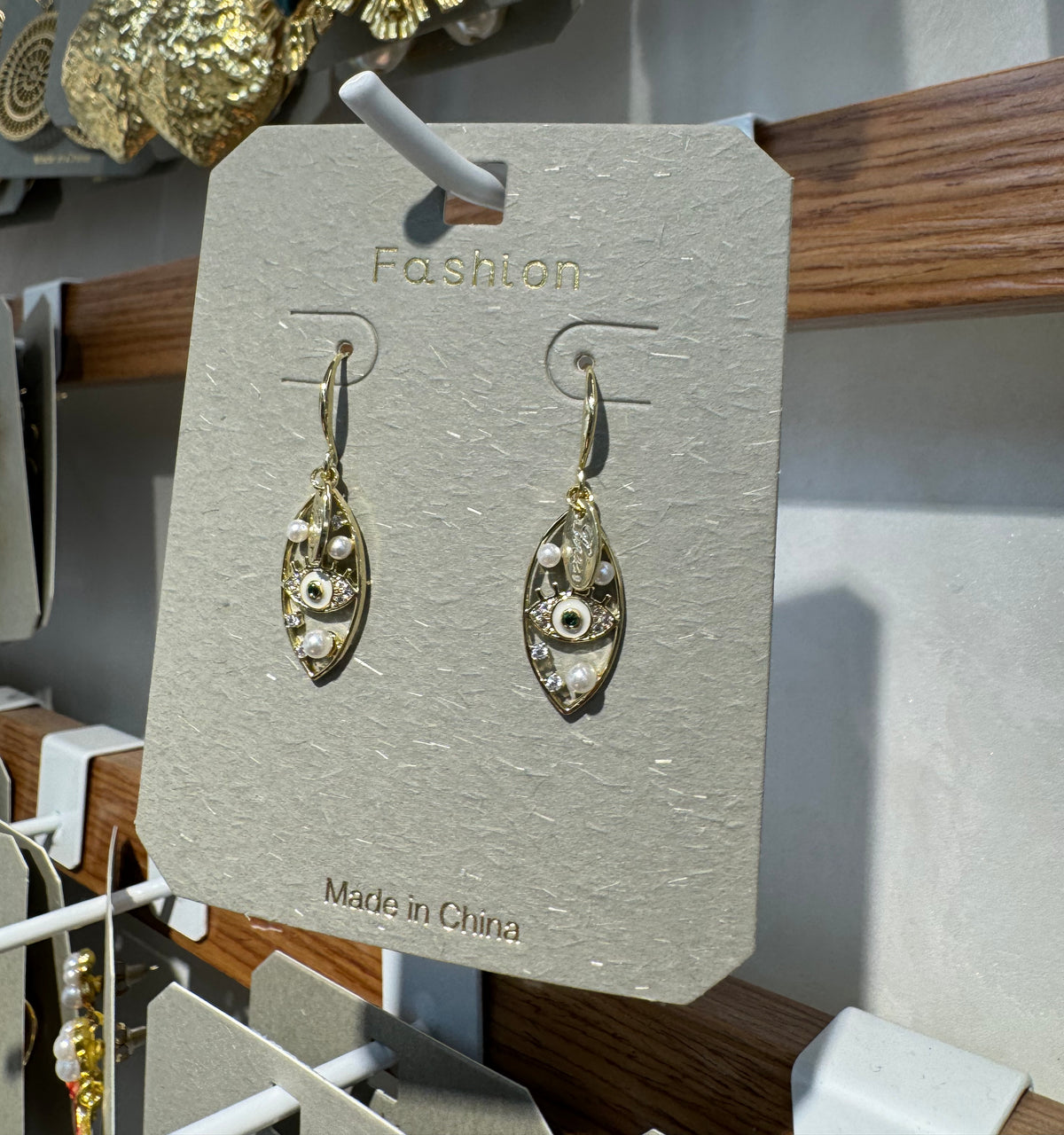 Ornate Oval Drop Earrings - W3-0325