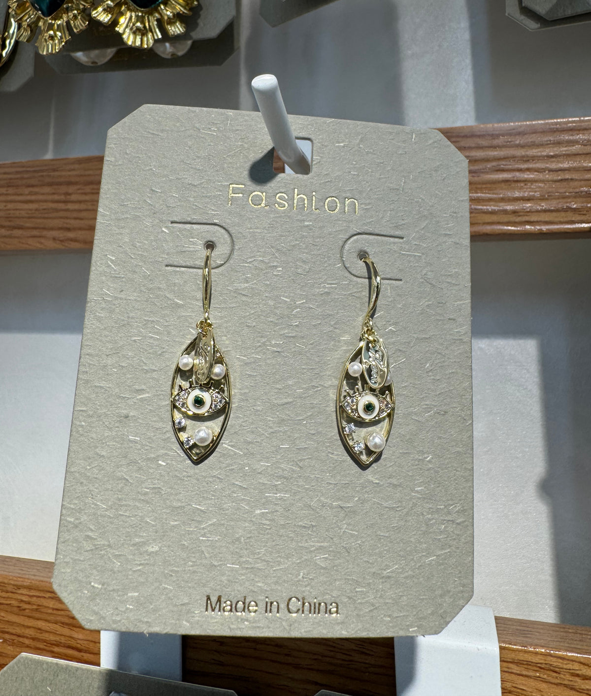 Ornate Oval Drop Earrings - W3-0325