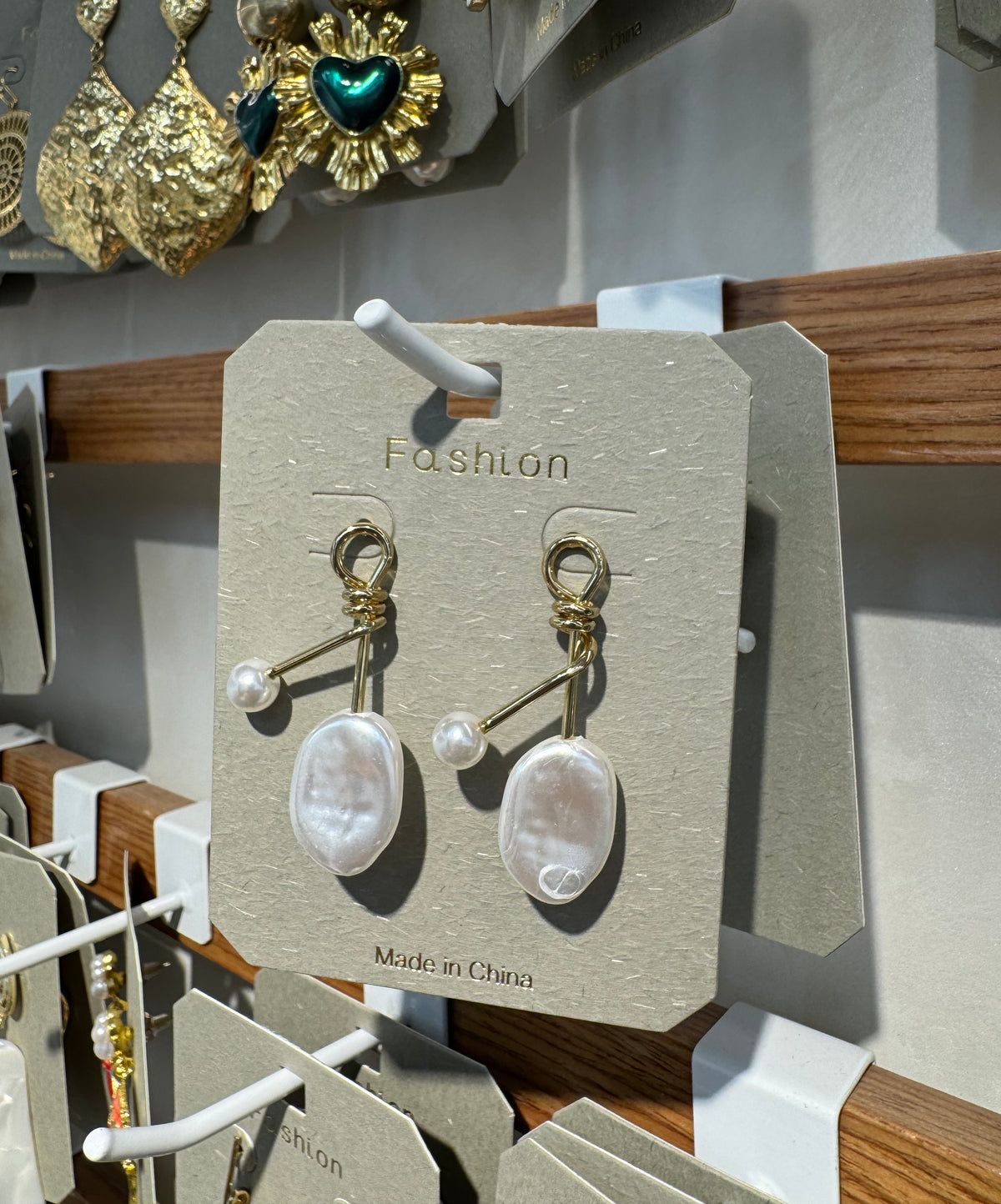Pearl Disc Branch Earrings - W3-0328